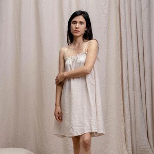 Light Cream Sleeveless Slip Dress Chemise
